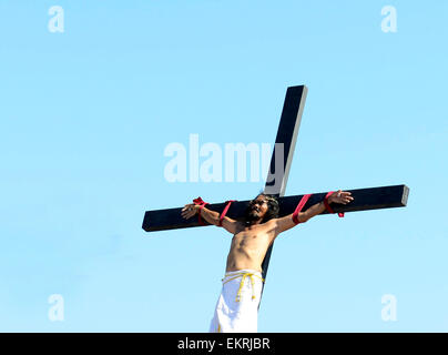 'Bon vendredi' Crucifixions à Pampanga, Philippines. Banque D'Images