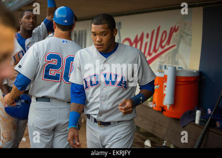 New Orleans, LA, USA. 13 avr, 2015. L'Iowa Cubs shortstop Addison Russell (3) pendant le jeu entre les Cubs de l'Iowa et de la Nouvelle-Orléans à Zéphyrs Zephyr Field à New Orleans, LA. Credit : csm/Alamy Live News Banque D'Images