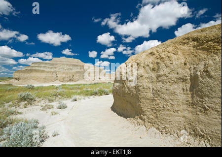 Les badlands de Killdeer dans l'Édifice de l'Est du parc national du Canada de la Saskatchewan ; Banque D'Images