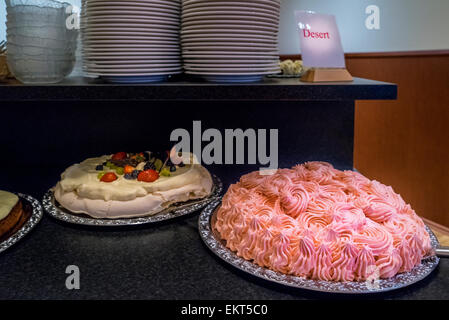 Des gâteaux pour le dessert à l'hôtel Smyrlabjorg, Islande Banque D'Images