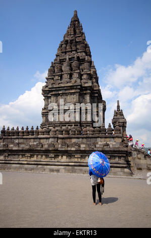 Prambanan - 9ème siècle temple hindou composé dans le centre de Java, Indonésie Banque D'Images