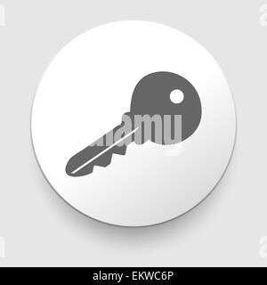 Symbole de clé isolé sur fond blanc Banque D'Images