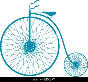 Silhouette de vintage bicycle dans blue design Illustration de Vecteur