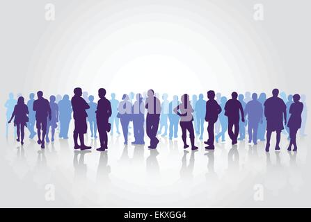 Silhouettes de groupe de personnes Illustration de Vecteur