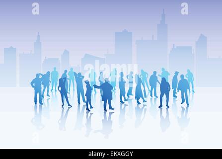 Silhouettes de personnes en plein air Illustration de Vecteur