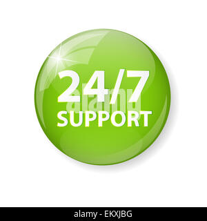 24/7 SUPPORT Vector Signe, modèle d'étiquette Banque D'Images