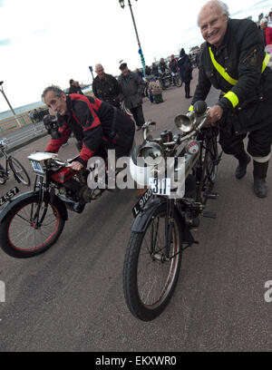 Un vétéran rallye moto à Brighton Banque D'Images