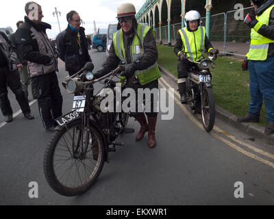 Un vétéran rallye moto à Brighton Banque D'Images