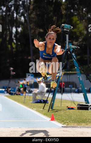 Maurren Maggi un athlète brésilien qui a remporté la médaille d'or olympique en saut en 2008. Ici concurrentes en 2015 à l'UCLA/RJ répondre JJK Banque D'Images