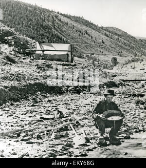 Ruée vers l'or de Californie Orpaillage sur 1853 Banque D'Images