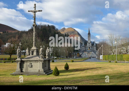 Vue d'hiver de Lourdes Banque D'Images