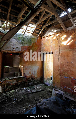 Ancienne maison de Gate Lodge abandonnée dans la région rurale de Cork-Ouest Irlande Banque D'Images