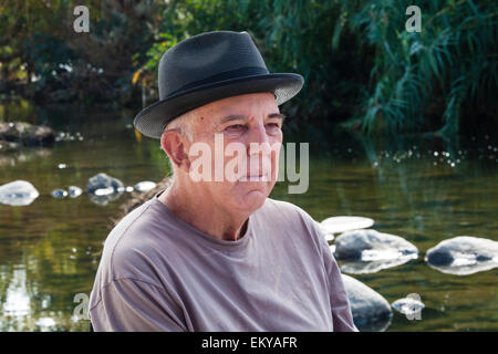 Lewis MacAdams. Raphael Sbarge FoLAR films documentaire sur la Los Angeles River, Los Angeles, Californie, USA Banque D'Images