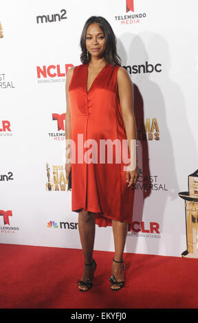 L'ALMA Awards 2014 et comprennent des arrivées : Zoe Saldana Où : Los Angeles, California, United States Quand : 11 Oct 2014 Banque D'Images