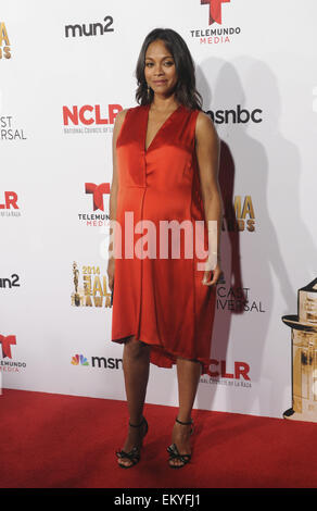 L'ALMA Awards 2014 et comprennent des arrivées : Zoe Saldana Où : Los Angeles, California, United States Quand : 11 Oct 2014 Banque D'Images