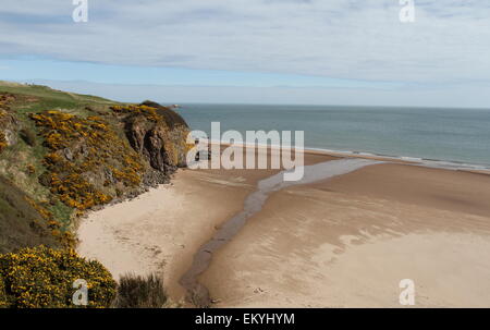 Plage à lunan bay angus ecosse avril 2015 Banque D'Images