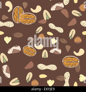 Impression motif transparent collection d'écrous. Ecrou d'vecteur. Arrière-plan de mosaïque et la texture de tissu Banque D'Images