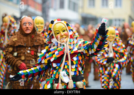 Narrensprung Ravensburg, Swabian-Alemannic Fastnacht, Ravensburg, en Haute Souabe, Bade-Wurtemberg, Allemagne Banque D'Images