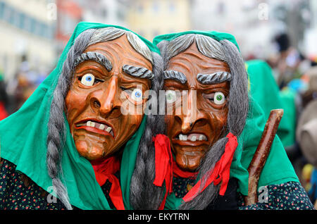 Narrensprung Ravensburg, Swabian-Alemannic Fastnacht, Ravensburg, en Haute Souabe, Bade-Wurtemberg, Allemagne Banque D'Images