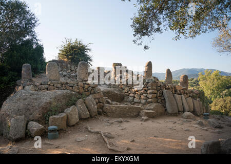 Menhirs, vestiges mégalithiques, Filitosa, Corse, France Banque D'Images