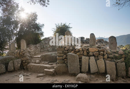 Menhirs, vestiges mégalithiques, Filitosa, Corse, France Banque D'Images