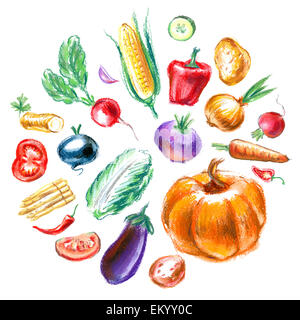 Légumes frais logo vector modèle. la nourriture ou l'icône de jardinage. Banque D'Images