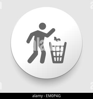 Illustration de l'homme et recyclés bin. vector Banque D'Images