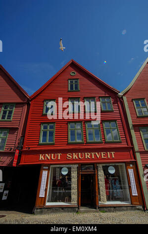 BERGEN/Norvège 10ème Juillet 2006 - vieux bâtiments historiques en bois de Bryggen Banque D'Images