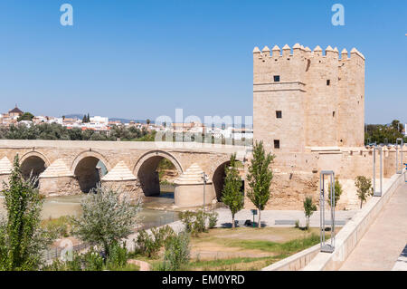 Pont Romain et la tour de la Calahorra à Cordoue en Espagne Banque D'Images