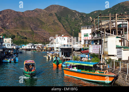 Tai O, village de pêcheurs de l'île de Lantau, Hong Kong, Chine. Banque D'Images