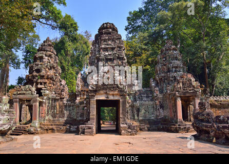 Entrée du complexe du temple d'Angkor, Siem Reap, Cambodge. Banque D'Images