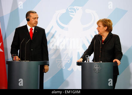 Recep Tayyip Erdogan, BKin, Angela Merkel - Treffen der dt. Bundeskanzlerin mit dem tuerkischen MP am 8. Februar 2008, Bundeskan Banque D'Images