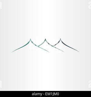 Stylyzed résumé icône signe naturel emblème des montagnes Illustration de Vecteur