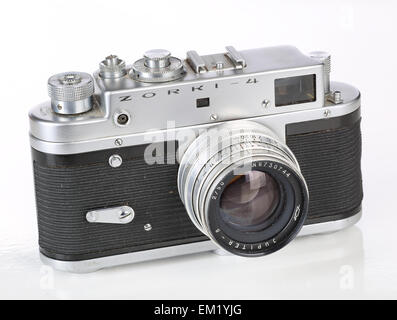 Un Zorki russe ancien caméra 35mm à partir de 1972. 15 Mars 2015 Banque D'Images