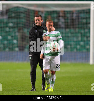 Glasgow, Ecosse. Apr 15, 2015. Scottish Premiership. Celtic contre Kilmarnock. Ronny Deila et Leigh Griffiths : Action Crédit Plus Sport/Alamy Live News Banque D'Images