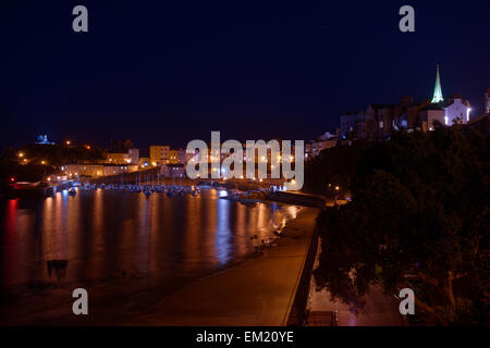 La Nuit du port de Tenby, Pays de Galles, Royaume-Uni Banque D'Images