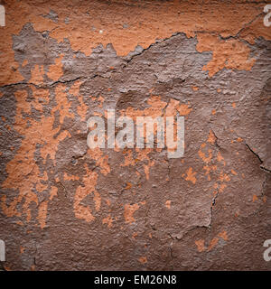 L'écaillage de la peinture sur mur seamless texture. Type de matériau rustique grunge. Arrière-plan coloré Banque D'Images