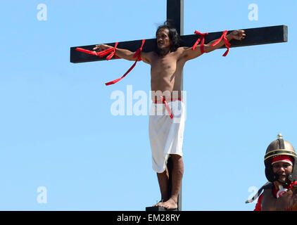 'Bon vendredi' Crucifixions à Pampanga, Philippines. Banque D'Images