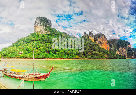 Panorama de l'east Railay beach Banque D'Images