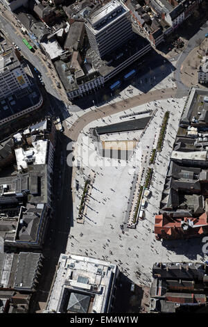 Vue aérienne de la place du marché, le centre-ville de Nottingham, Royaume-Uni Banque D'Images