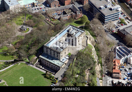 Vue aérienne du château de Nottingham, Royaume-Uni Banque D'Images