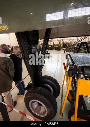 Détail du train de roues et d'ex-RAF Vulcan numéro de série XH558,préservé par le Vulcan au ciel Trust, basé à Donca Banque D'Images