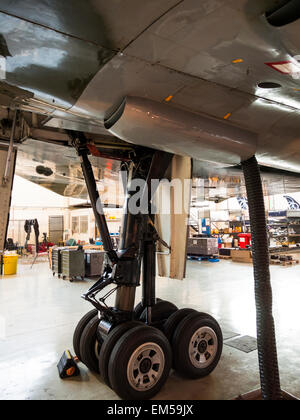 Détail du train de roues et d'ex-RAF Vulcan numéro de série XH558,préservé par le Vulcan au ciel Trust, basé à Donca Banque D'Images