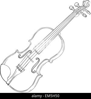 Dessin vectoriel Contour Illustration de violon Illustration de Vecteur