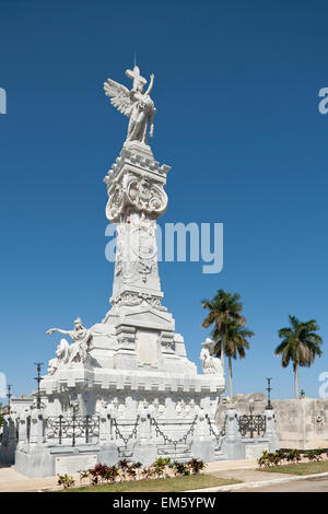 Cuba, deuxième plus grand cimetière du monde, à La Havane, du côlon Cimetière, Las victimas de la Caridad Banque D'Images