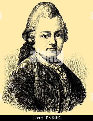 Gotthold Ephraim Lessing (1729 - 1781), écrivain, philosophe, dramaturge, publiciste, et critique d'art. Banque D'Images