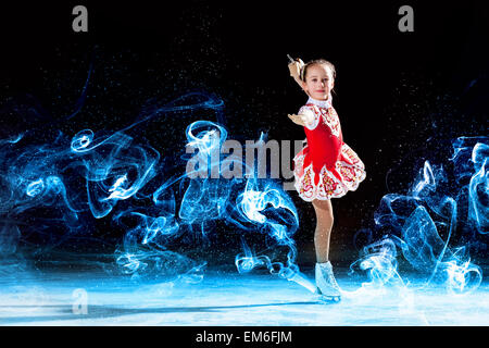 Petite fille figure skating Banque D'Images