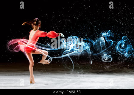 Petite fille figure skating Banque D'Images