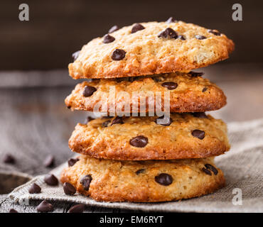 Oastmeal cookies au chocolat Banque D'Images