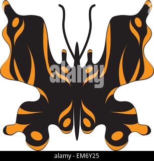 Vector black butterfly coloriage tigre sur fond blanc Illustration de Vecteur
